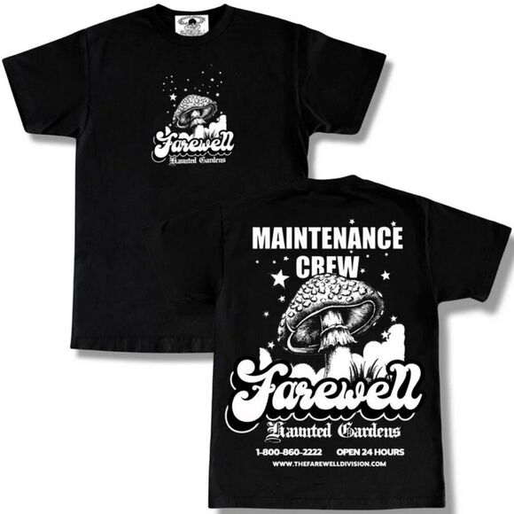 FAREWELL DIVISION T-Shirt Limited Haunted Gardens‎ Mushroom Crew Psychedelic XL